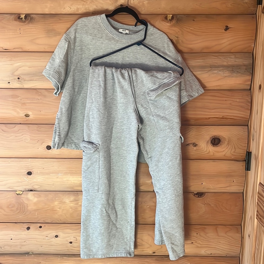 Agolde Ash Sweatshirt and Ramsey Wide Leg Sweatpant Sweat Set